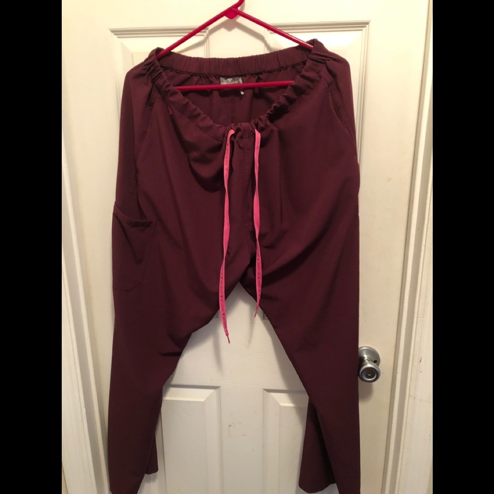 Maroon scrub pants